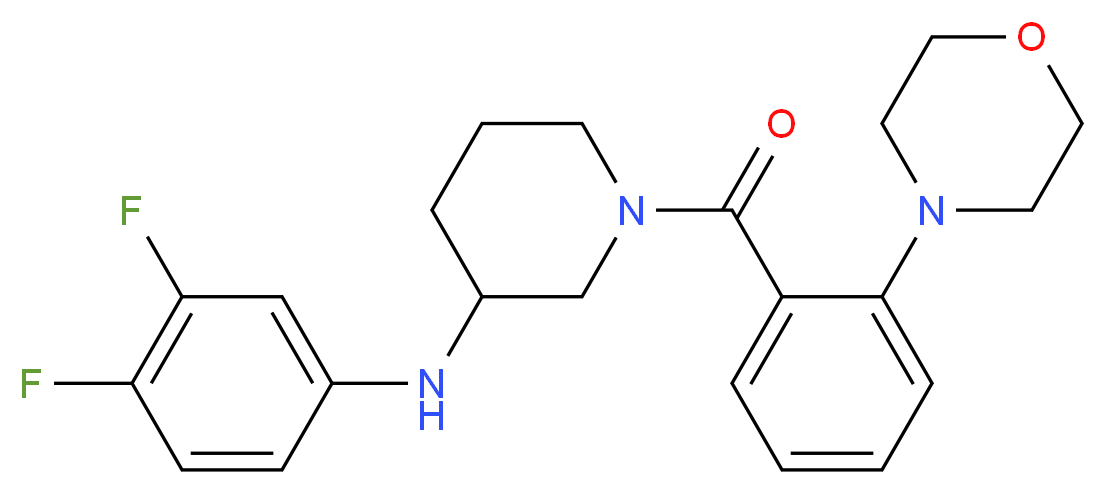 N-(3,4-difluorophenyl)-1-[2-(4-morpholinyl)benzoyl]-3-piperidinamine_分子结构_CAS_)