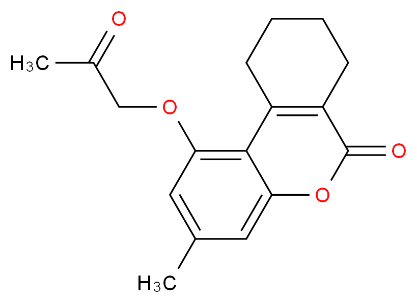 3-methyl-1-(2-oxopropoxy)-6H,7H,8H,9H,10H-cyclohexa[c]chromen-6-one_分子结构_CAS_307550-58-9