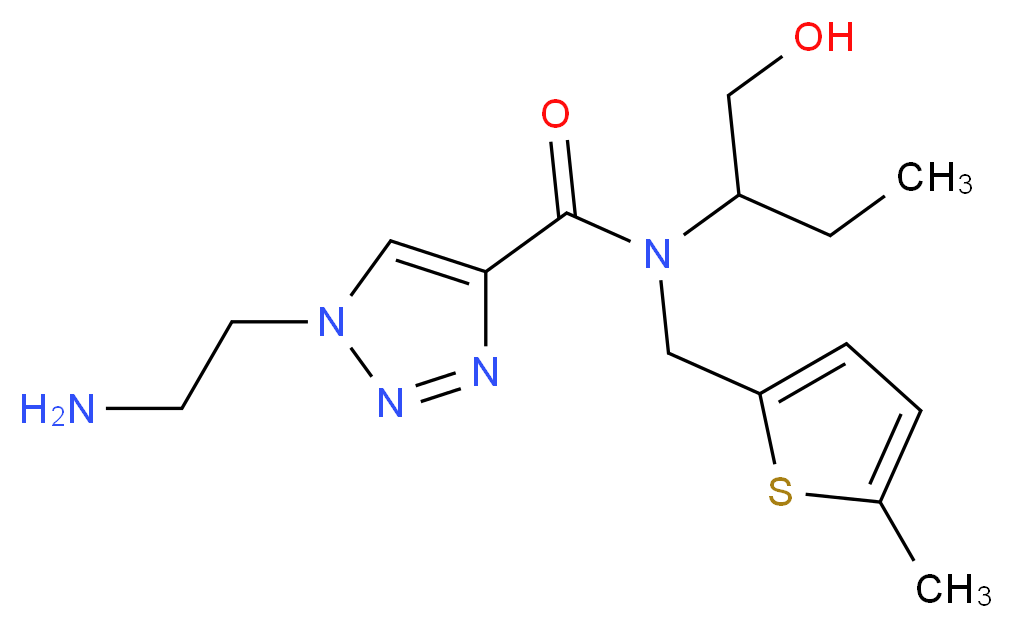 1-(2-aminoethyl)-N-[1-(hydroxymethyl)propyl]-N-[(5-methyl-2-thienyl)methyl]-1H-1,2,3-triazole-4-carboxamide_分子结构_CAS_)