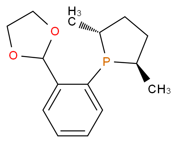 (2R,5R)-1-[2-(1,3-dioxolan-2-yl)phenyl]-2,5-dimethylphospholane_分子结构_CAS_1044256-04-3