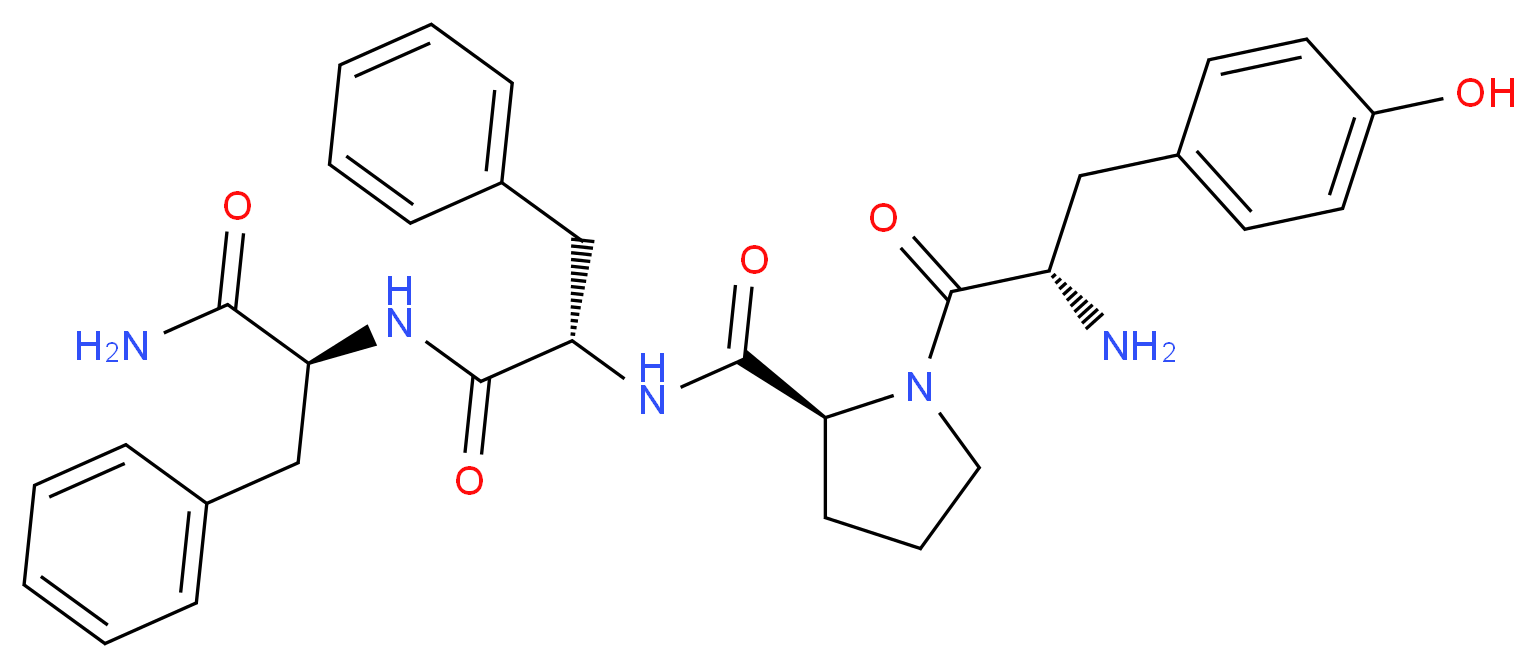 (2S)-2-{[(2S)-1-[(2S)-2-amino-3-(4-hydroxyphenyl)propanoyl]pyrrolidin-2-yl]formamido}-N-[(1S)-1-carbamoyl-2-phenylethyl]-3-phenylpropanamide_分子结构_CAS_141801-26-5