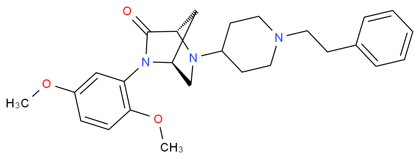(1S*,4S*)-2-(2,5-dimethoxyphenyl)-5-[1-(2-phenylethyl)-4-piperidinyl]-2,5-diazabicyclo[2.2.1]heptan-3-one_分子结构_CAS_)