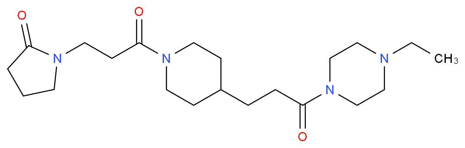 1-(3-{4-[3-(4-ethyl-1-piperazinyl)-3-oxopropyl]-1-piperidinyl}-3-oxopropyl)-2-pyrrolidinone_分子结构_CAS_)