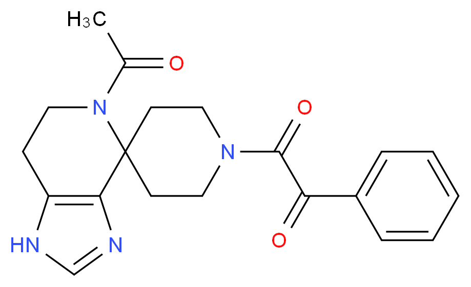 2-(5-acetyl-1,5,6,7-tetrahydro-1'H-spiro[imidazo[4,5-c]pyridine-4,4'-piperidin]-1'-yl)-2-oxo-1-phenylethanone_分子结构_CAS_)