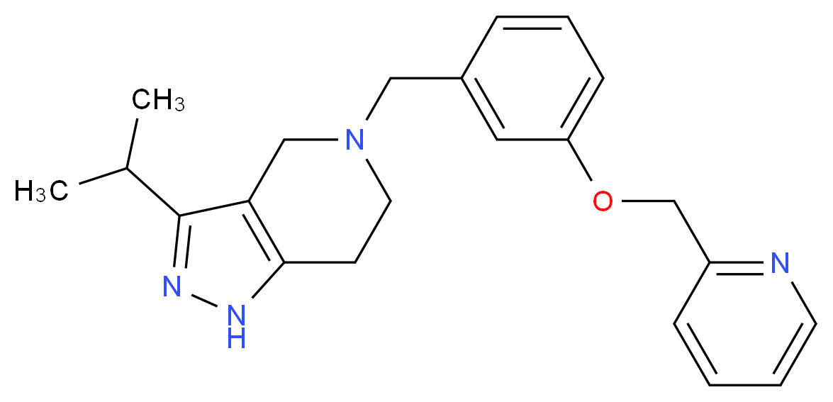 3-isopropyl-5-[3-(pyridin-2-ylmethoxy)benzyl]-4,5,6,7-tetrahydro-1H-pyrazolo[4,3-c]pyridine_分子结构_CAS_)
