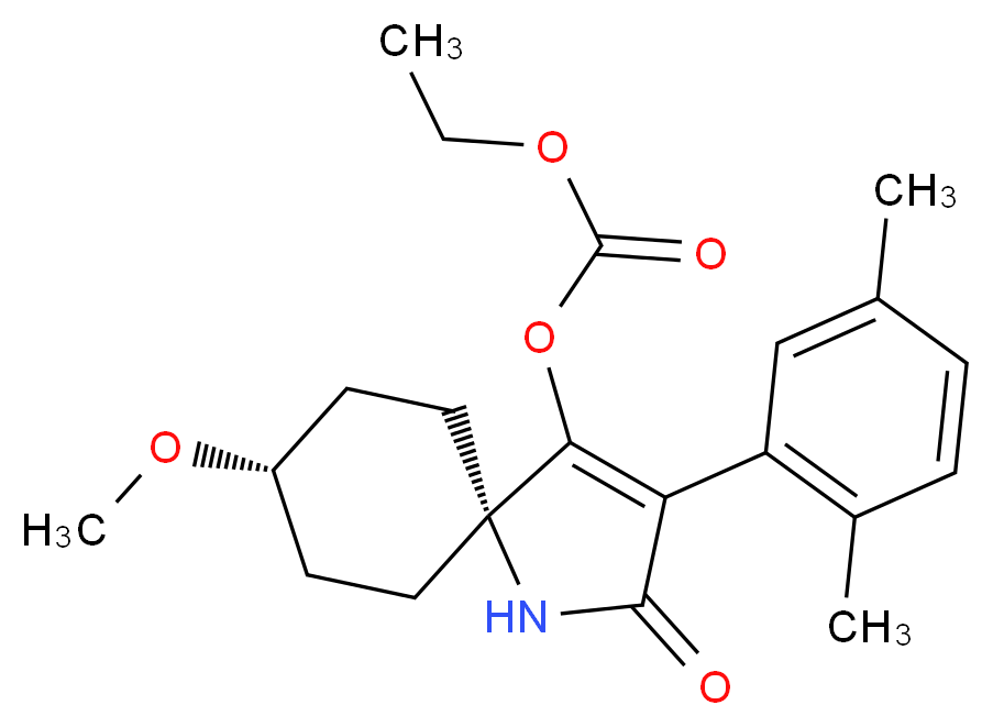 ethyl (5s,8s)-3-(2,5-dimethylphenyl)-8-methoxy-2-oxo-1-azaspiro[4.5]dec-3-en-4-yl carbonate_分子结构_CAS_203313-25-1