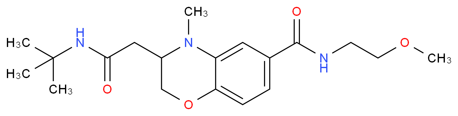 3-[2-(tert-butylamino)-2-oxoethyl]-N-(2-methoxyethyl)-4-methyl-3,4-dihydro-2H-1,4-benzoxazine-6-carboxamide_分子结构_CAS_)
