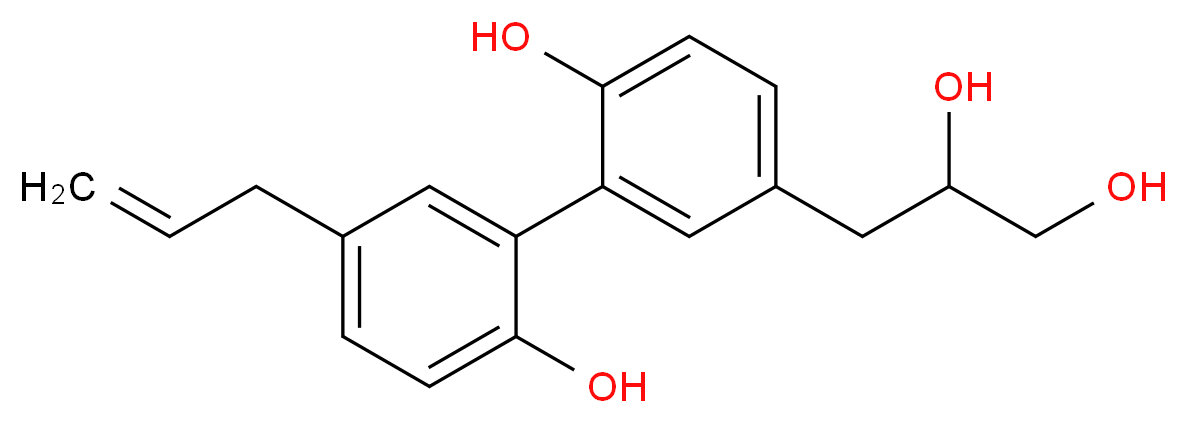 3-{4-hydroxy-3-[2-hydroxy-5-(prop-2-en-1-yl)phenyl]phenyl}propane-1,2-diol_分子结构_CAS_93673-81-5