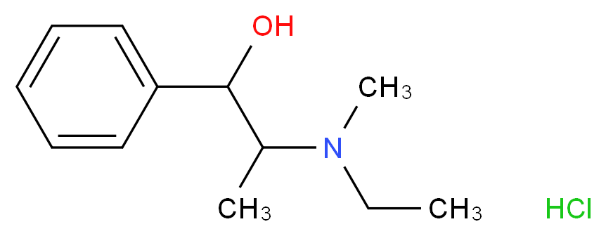 2-[ethyl(methyl)amino]-1-phenylpropan-1-ol hydrochloride_分子结构_CAS_5591-29-7