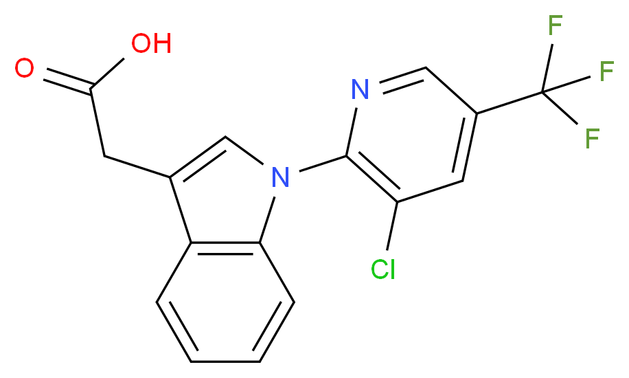 2-{1-[3-chloro-5-(trifluoromethyl)pyridin-2-yl]-1H-indol-3-yl}acetic acid_分子结构_CAS_339099-14-8