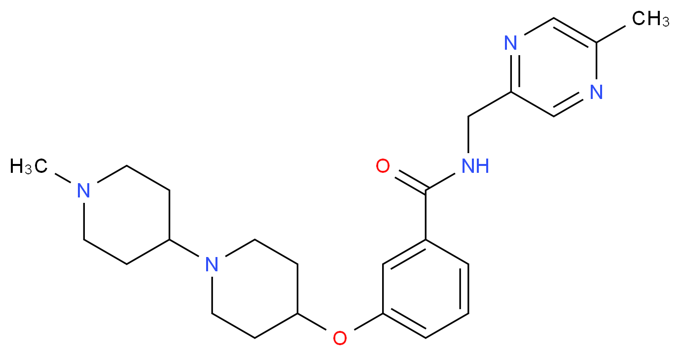 3-[(1'-methyl-1,4'-bipiperidin-4-yl)oxy]-N-[(5-methyl-2-pyrazinyl)methyl]benzamide_分子结构_CAS_)