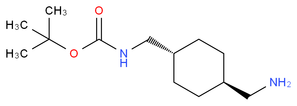 tert-butyl N-{[(1r,4r)-4-(aminomethyl)cyclohexyl]methyl}carbamate_分子结构_CAS_166168-16-7