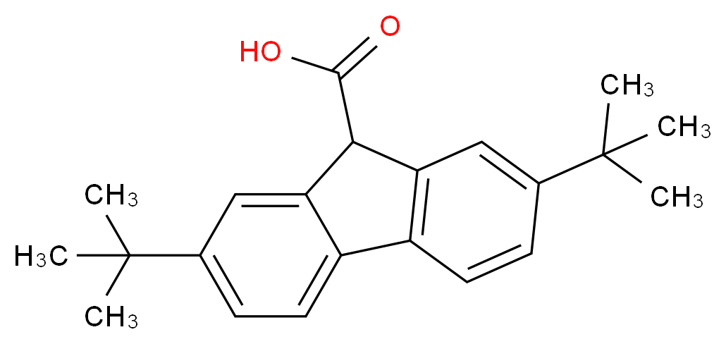 2,7-二叔丁基芴-9-甲酸_分子结构_CAS_351003-13-9)