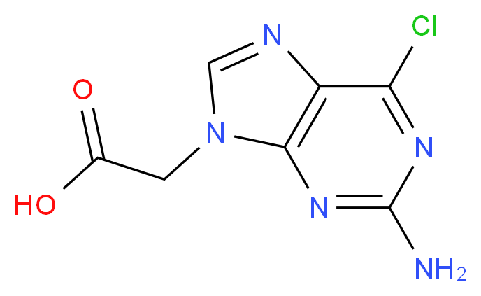 2-(2-amino-6-chloro-9H-purin-9-yl)acetic acid_分子结构_CAS_149376-70-5