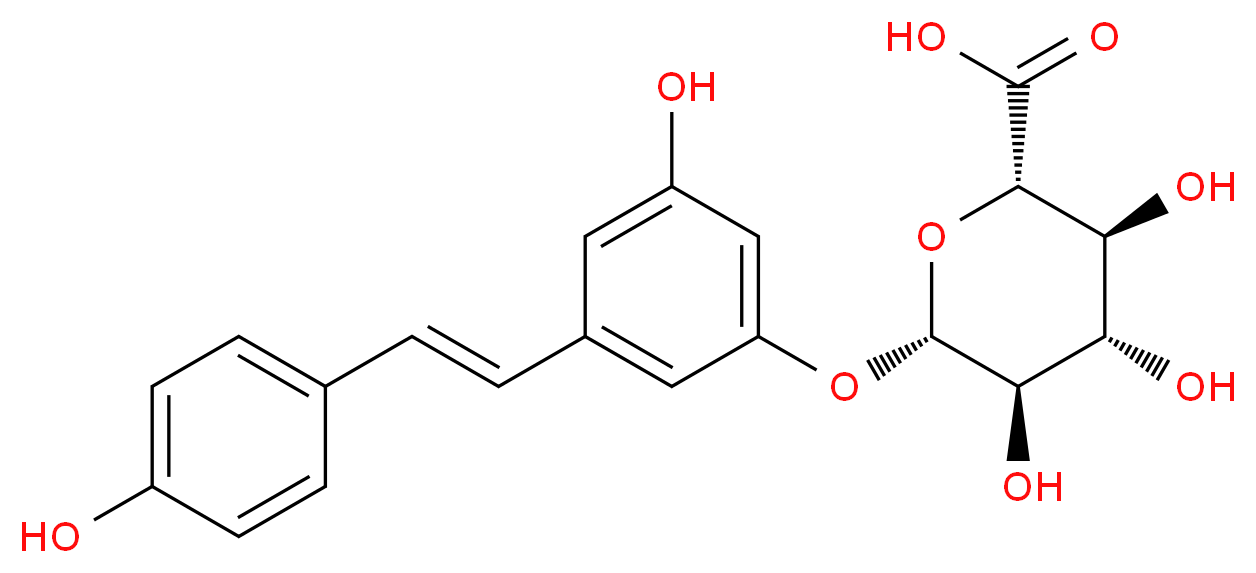 (2S,3S,4S,5R,6S)-3,4,5-trihydroxy-6-{3-hydroxy-5-[(E)-2-(4-hydroxyphenyl)ethenyl]phenoxy}oxane-2-carboxylic acid_分子结构_CAS_387372-17-0