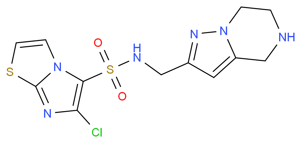 6-chloro-N-(4,5,6,7-tetrahydropyrazolo[1,5-a]pyrazin-2-ylmethyl)imidazo[2,1-b][1,3]thiazole-5-sulfonamide_分子结构_CAS_)