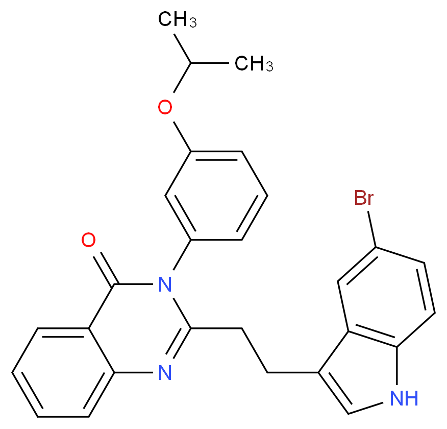 2-[2-(5-bromo-1H-indol-3-yl)ethyl]-3-[3-(propan-2-yloxy)phenyl]-3,4-dihydroquinazolin-4-one_分子结构_CAS_133040-77-4