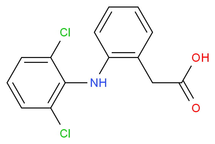 2-(2-((2,6-Dichlorophenyl)amino)phenyl)acetic acid_分子结构_CAS_15307-86-5)