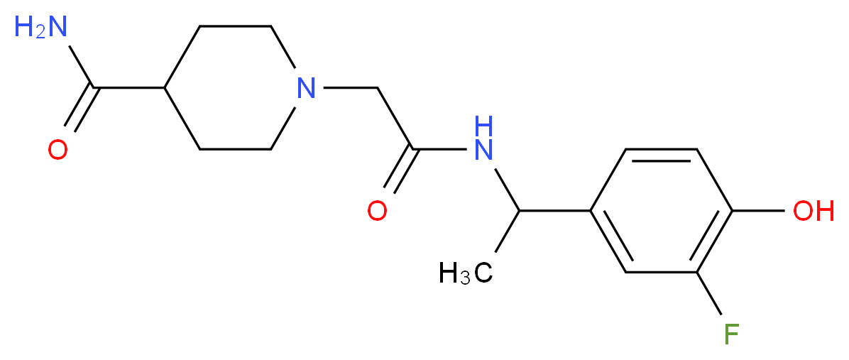1-(2-{[1-(3-fluoro-4-hydroxyphenyl)ethyl]amino}-2-oxoethyl)-4-piperidinecarboxamide_分子结构_CAS_)
