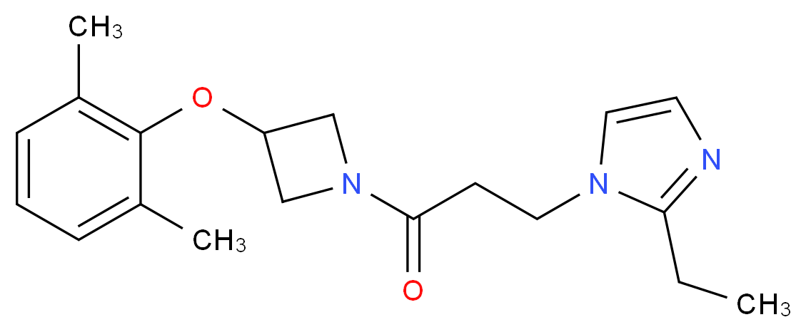 1-{3-[3-(2,6-dimethylphenoxy)-1-azetidinyl]-3-oxopropyl}-2-ethyl-1H-imidazole_分子结构_CAS_)