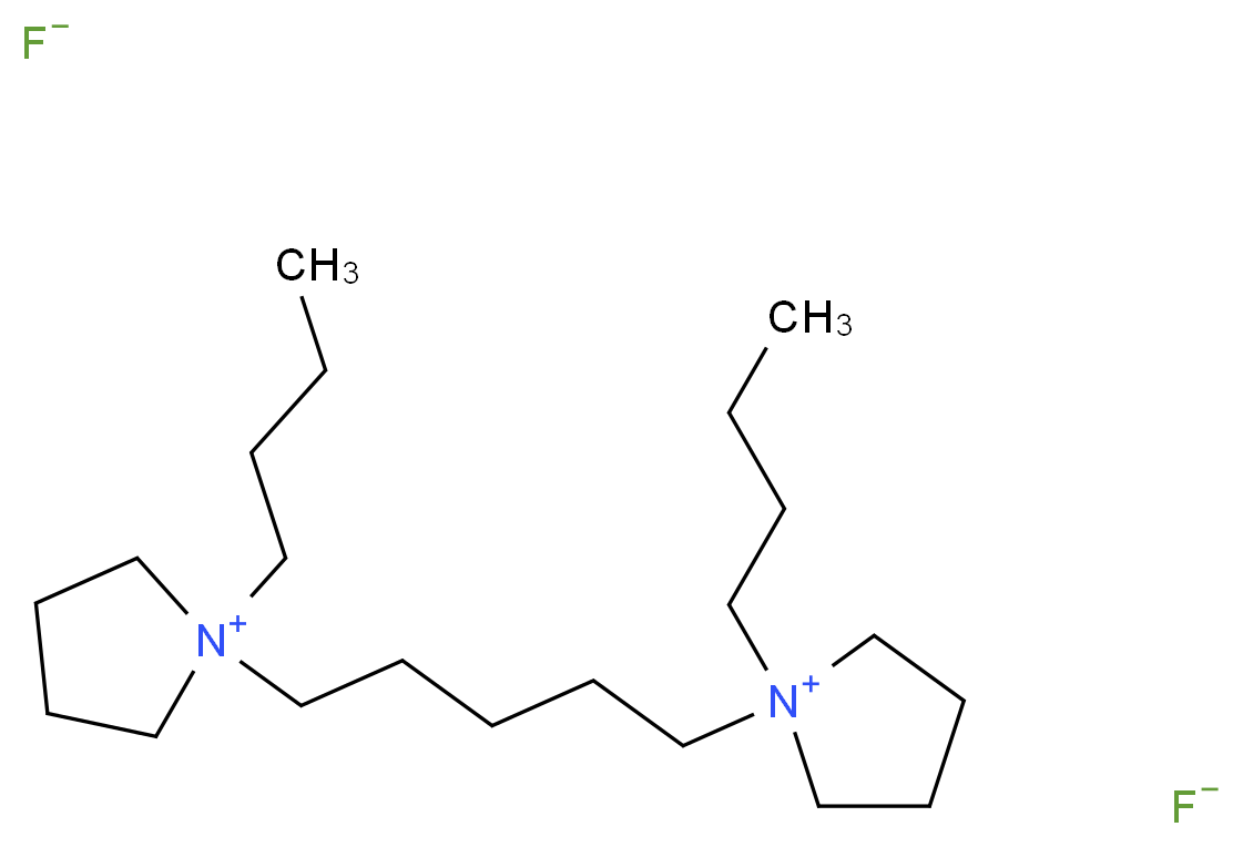 1,5-戊烷二基-双(1-丁基吡咯烷鎓)二氟化物 溶液_分子结构_CAS_1245190-20-8)