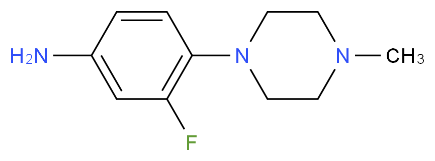 3-fluoro-4-(4-methylpiperazin-1-yl)aniline_分子结构_CAS_221198-99-8