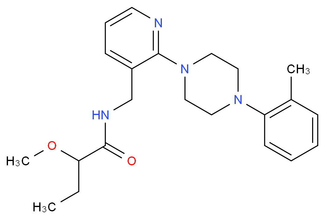 2-methoxy-N-({2-[4-(2-methylphenyl)piperazin-1-yl]pyridin-3-yl}methyl)butanamide_分子结构_CAS_)
