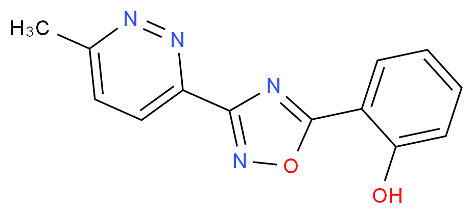 2-[3-(6-methyl-3-pyridazinyl)-1,2,4-oxadiazol-5-yl]phenol_分子结构_CAS_)
