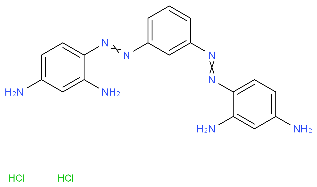 4-(2-{3-[2-(2,4-diaminophenyl)diazen-1-yl]phenyl}diazen-1-yl)benzene-1,3-diamine dihydrochloride_分子结构_CAS_10114-58-6