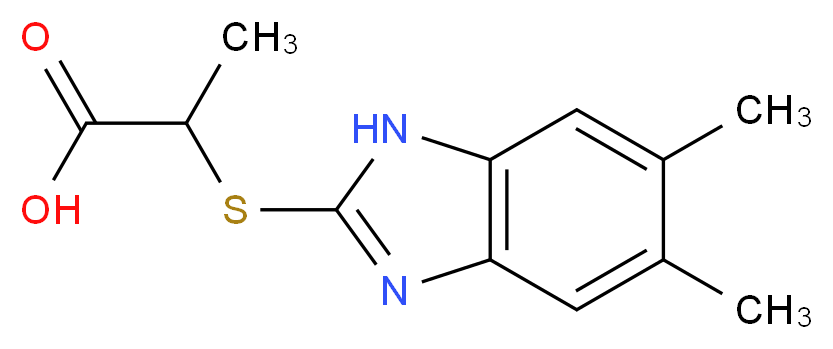 2-(5,6-Dimethyl-1H-benzoimidazol-2-ylsulfanyl)-propionic acid_分子结构_CAS_)