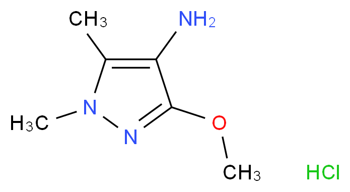 3-Methoxy-1,5-dimethyl-1H-pyrazol-4-amine hydrochloride_分子结构_CAS_1211264-90-2)