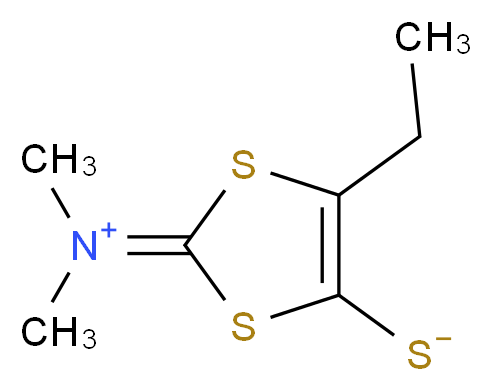 2-(N,N-Dimethyliminium)-4-ethyl-5-mercapto-1,3-dithiol, inner salt_分子结构_CAS_677031-20-8)