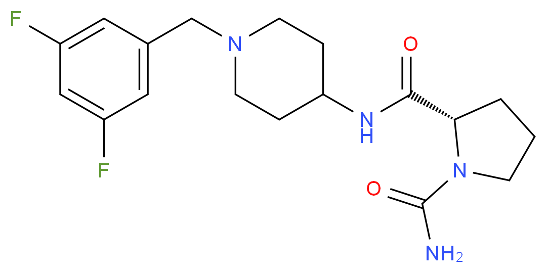 (2S)-N~2~-[1-(3,5-difluorobenzyl)piperidin-4-yl]pyrrolidine-1,2-dicarboxamide_分子结构_CAS_)
