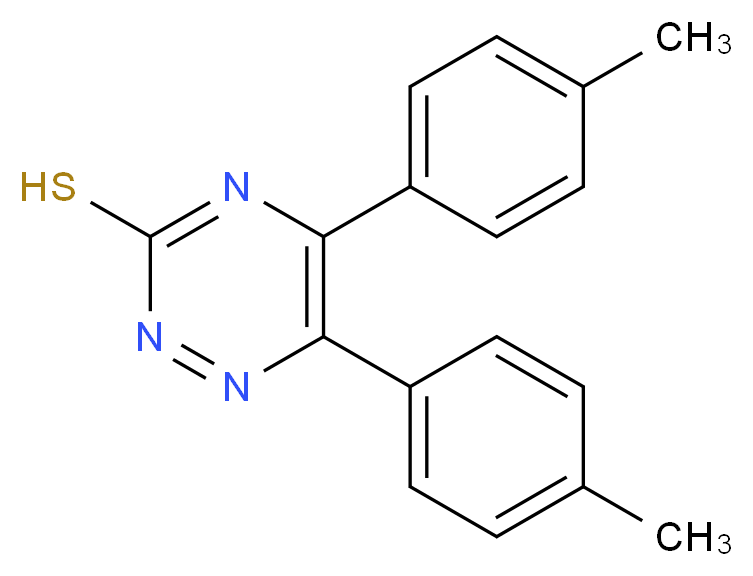 bis(4-methylphenyl)-1,2,4-triazine-3-thiol_分子结构_CAS_63031-39-0