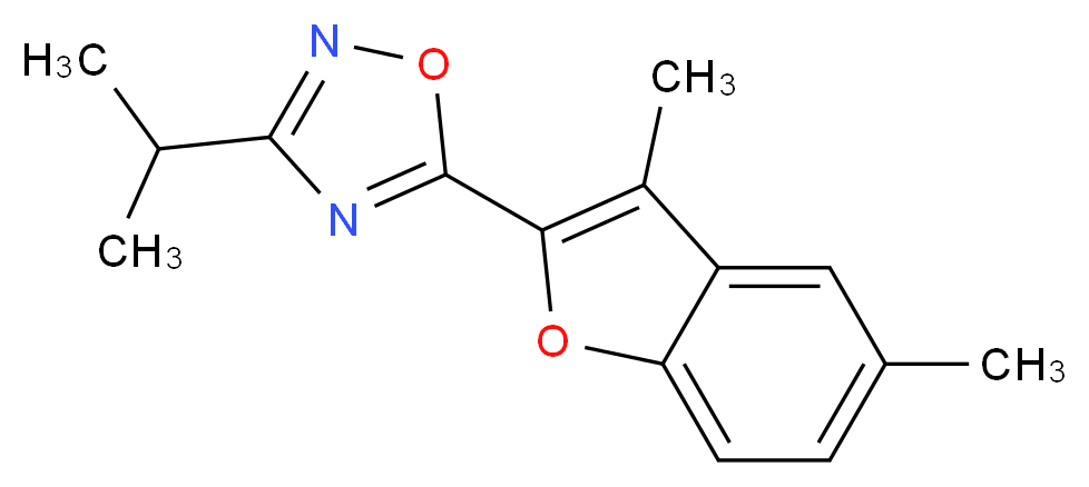 5-(3,5-dimethyl-1-benzofuran-2-yl)-3-isopropyl-1,2,4-oxadiazole_分子结构_CAS_)