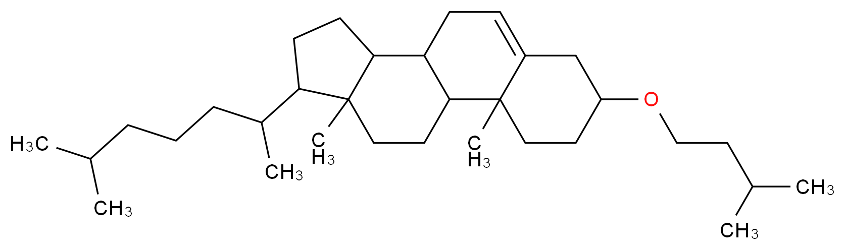 2,15-dimethyl-5-(3-methylbutoxy)-14-(6-methylheptan-2-yl)tetracyclo[8.7.0.0^{2,7}.0^{11,15}]heptadec-7-ene_分子结构_CAS_74996-30-8