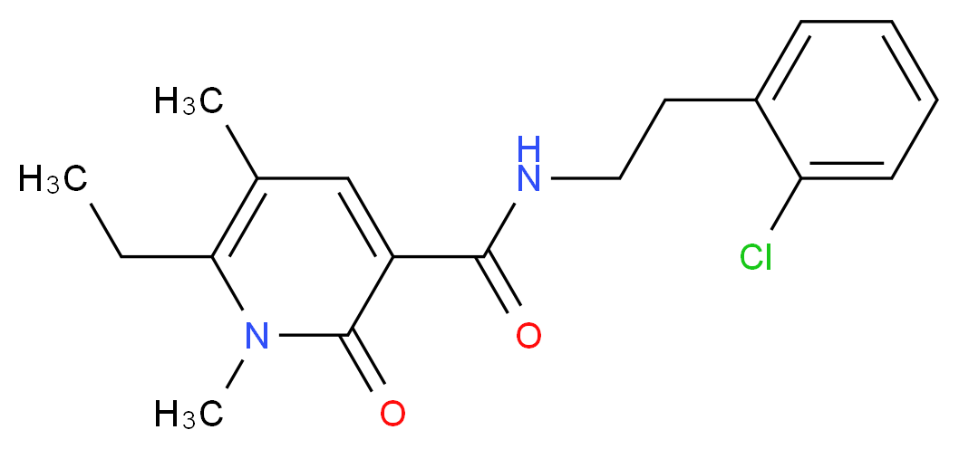 N-[2-(2-chlorophenyl)ethyl]-6-ethyl-1,5-dimethyl-2-oxo-1,2-dihydropyridine-3-carboxamide_分子结构_CAS_)