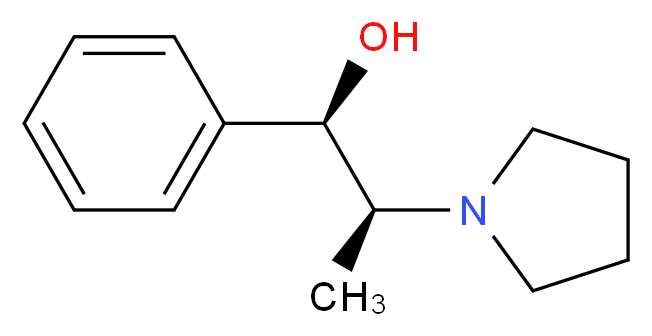 (1R,2S)-1-苯基-2-(1-吡咯烷基)-1-丙醇_分子结构_CAS_127641-25-2)