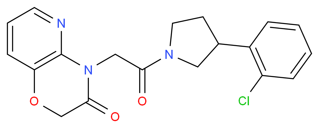 4-{2-[3-(2-chlorophenyl)pyrrolidin-1-yl]-2-oxoethyl}-2H-pyrido[3,2-b][1,4]oxazin-3(4H)-one_分子结构_CAS_)
