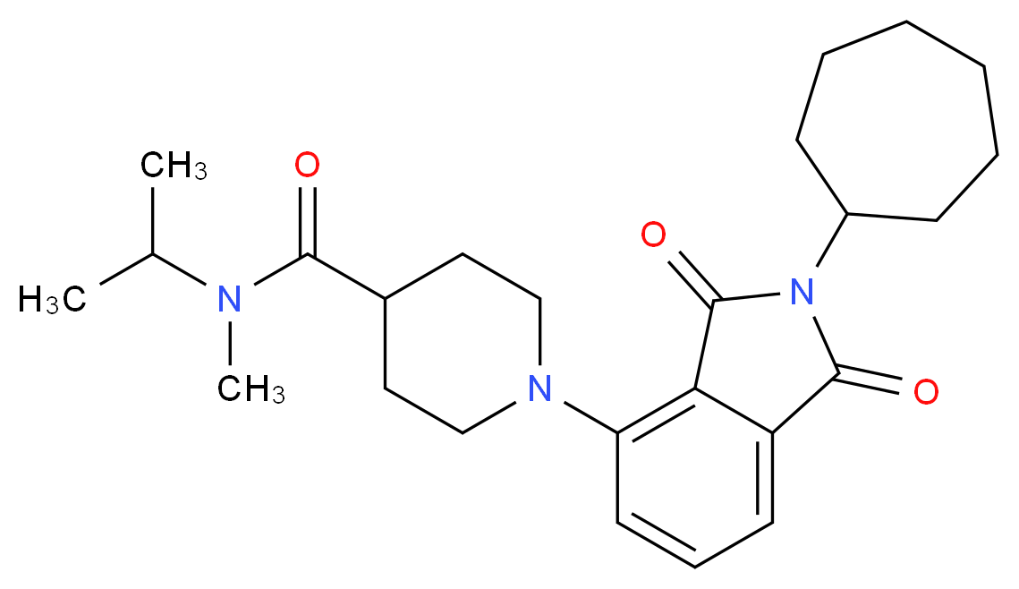 1-(2-cycloheptyl-1,3-dioxo-2,3-dihydro-1H-isoindol-4-yl)-N-isopropyl-N-methyl-4-piperidinecarboxamide_分子结构_CAS_)