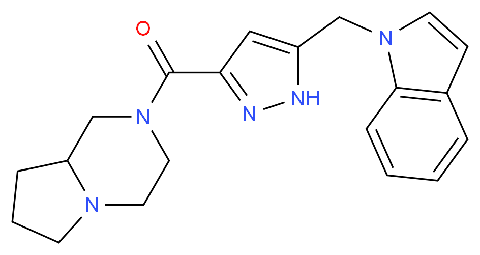 2-{[5-(1H-indol-1-ylmethyl)-1H-pyrazol-3-yl]carbonyl}octahydropyrrolo[1,2-a]pyrazine_分子结构_CAS_)