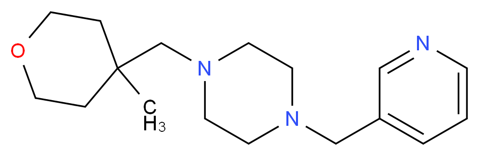 1-[(4-methyltetrahydro-2H-pyran-4-yl)methyl]-4-(pyridin-3-ylmethyl)piperazine_分子结构_CAS_)