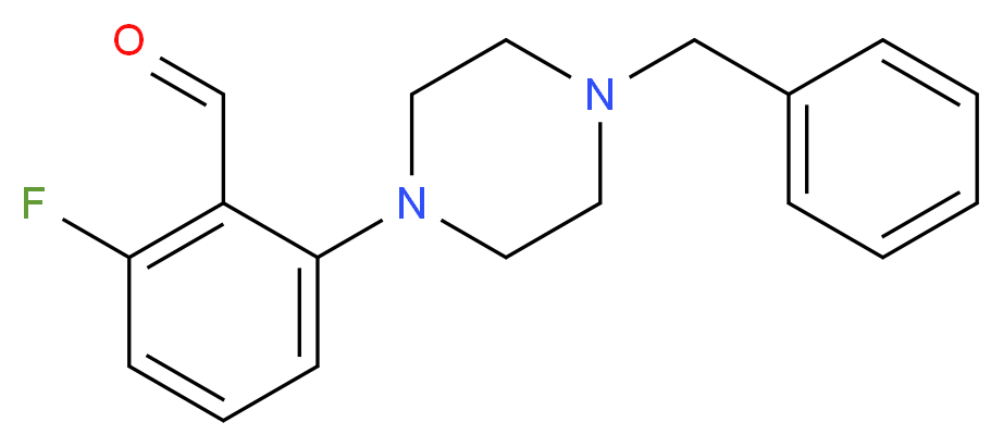 2-(4-Benzylpiperazino-1-yl)-6-fluorobenzaldehyde_分子结构_CAS_159944-64-6)