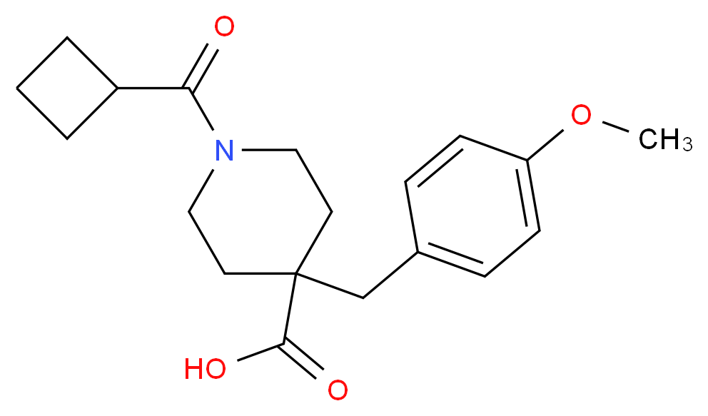 1-(cyclobutylcarbonyl)-4-(4-methoxybenzyl)piperidine-4-carboxylic acid_分子结构_CAS_)