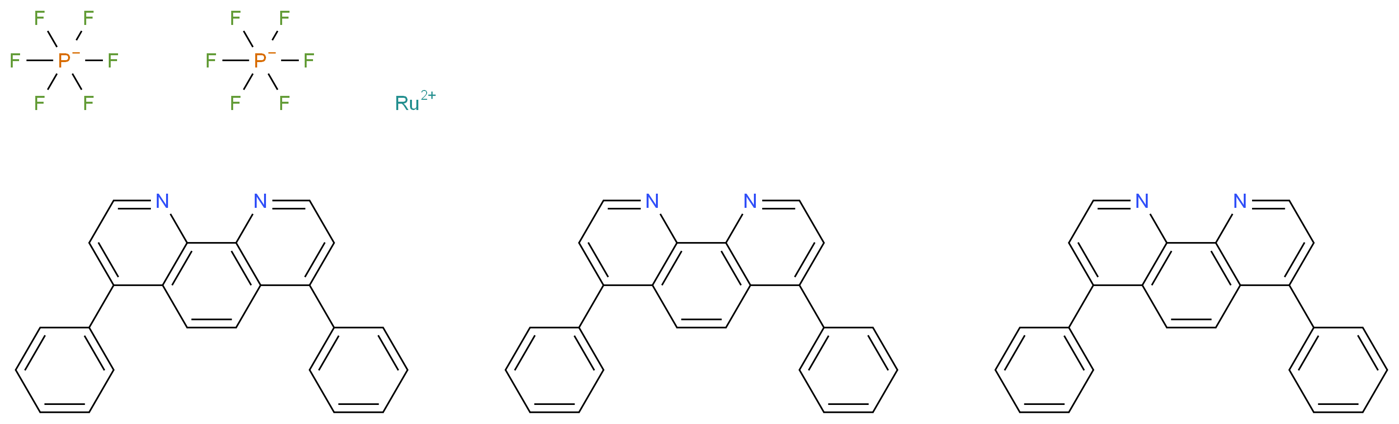 三(4,7-联苯-1,10-菲咯啉)钌(II)双六氟磷酸盐复合物_分子结构_CAS_123148-15-2)