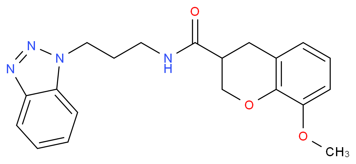 N-[3-(1H-1,2,3-benzotriazol-1-yl)propyl]-8-methoxy-3-chromanecarboxamide_分子结构_CAS_)