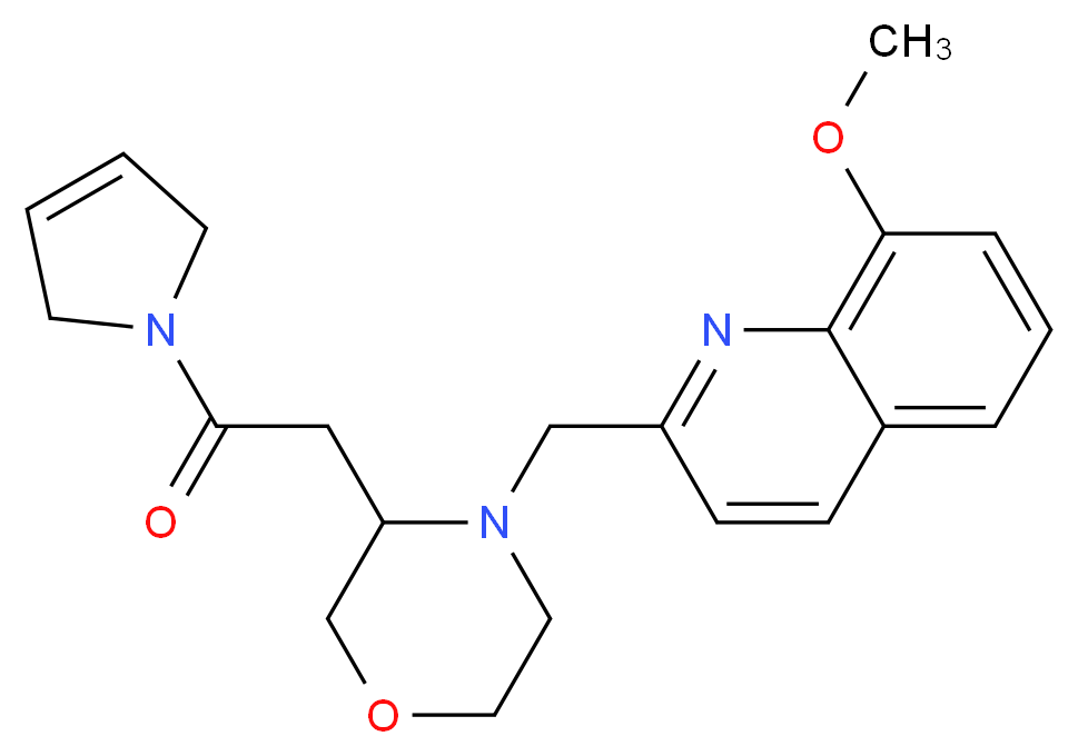 2-({3-[2-(2,5-dihydro-1H-pyrrol-1-yl)-2-oxoethyl]-4-morpholinyl}methyl)-8-methoxyquinoline_分子结构_CAS_)