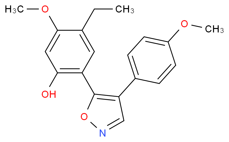 4-ethyl-5-methoxy-2-[4-(4-methoxyphenyl)-1,2-oxazol-5-yl]phenol_分子结构_CAS_129414-88-6