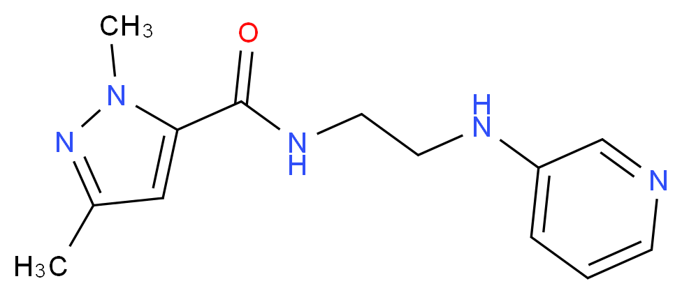 1,3-dimethyl-N-[2-(3-pyridinylamino)ethyl]-1H-pyrazole-5-carboxamide_分子结构_CAS_)