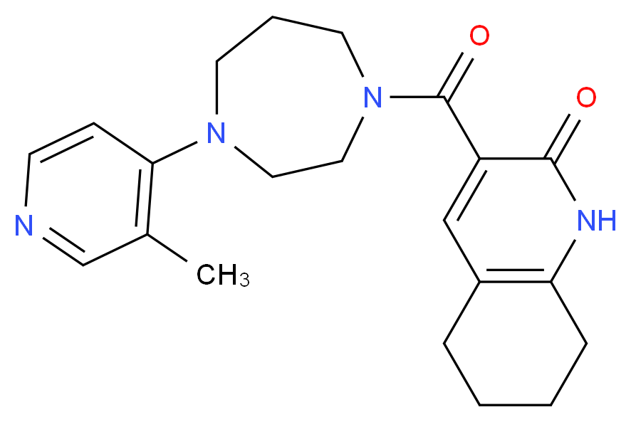 3-{[4-(3-methyl-4-pyridinyl)-1,4-diazepan-1-yl]carbonyl}-5,6,7,8-tetrahydro-2(1H)-quinolinone_分子结构_CAS_)
